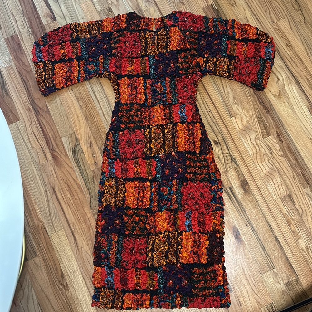 Mara Hoffman Freya Dress Popcorn Midi Todeo Print Bodycon L Celeb Style Luxury - Picture 12 of 14